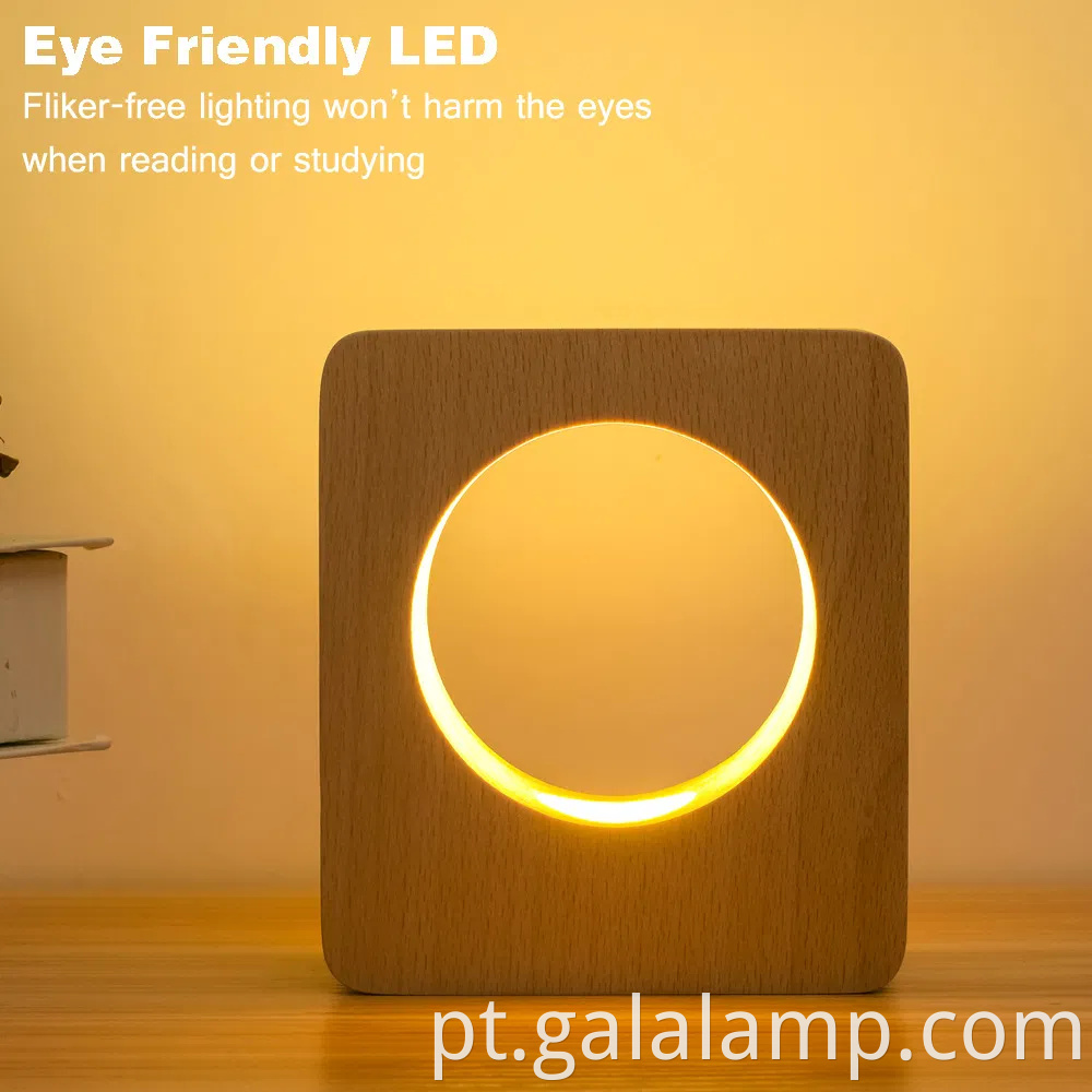 Presente de ponta, madeira sólida inteligente, luz noturna LED, criativo